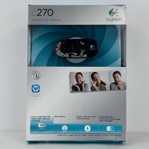 Logitech C270 HD 720p Webcam With Built-In Mic Automatic Light Correction NIB